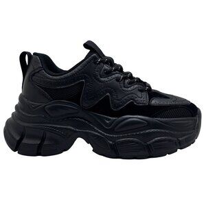 NEW BERNESS SUNNY Blackout Pulse Black Platform Sneakers